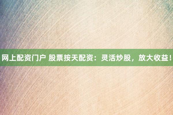 网上配资门户 股票按天配资：灵活炒股，放大收益！