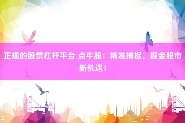 正规的股票杠杆平台 点牛股：精准捕捉，掘金股市新机遇！