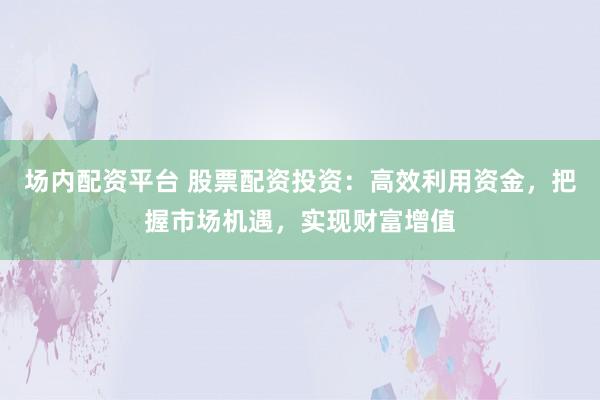 场内配资平台 股票配资投资：高效利用资金，把握市场机遇，实现财富增值