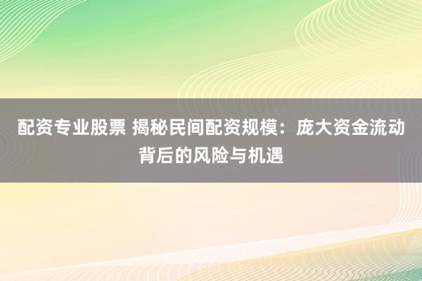配资专业股票 揭秘民间配资规模：庞大资金流动背后的风险与机遇