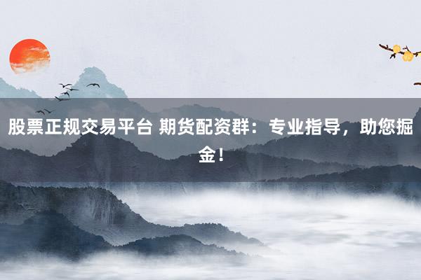 股票正规交易平台 期货配资群：专业指导，助您掘金！