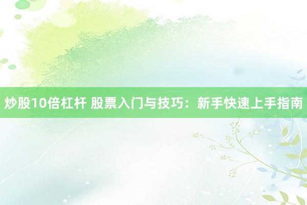 炒股10倍杠杆 股票入门与技巧：新手快速上手指南