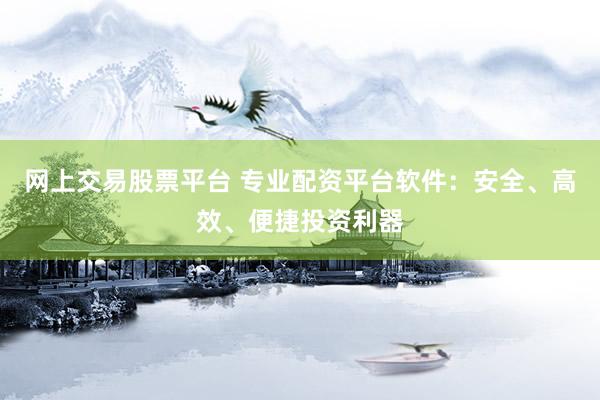网上交易股票平台 专业配资平台软件：安全、高效、便捷投资利器