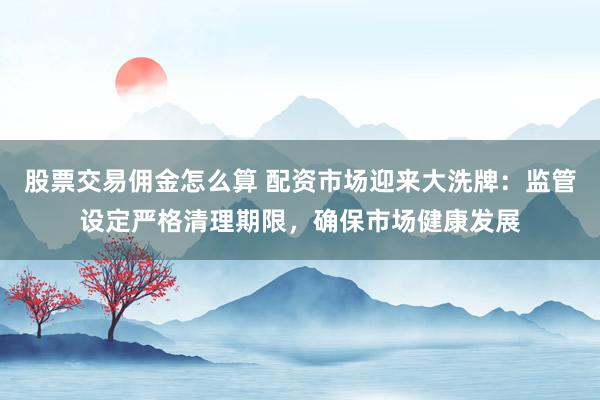 股票交易佣金怎么算 配资市场迎来大洗牌：监管设定严格清理期限，确保市场健康发展