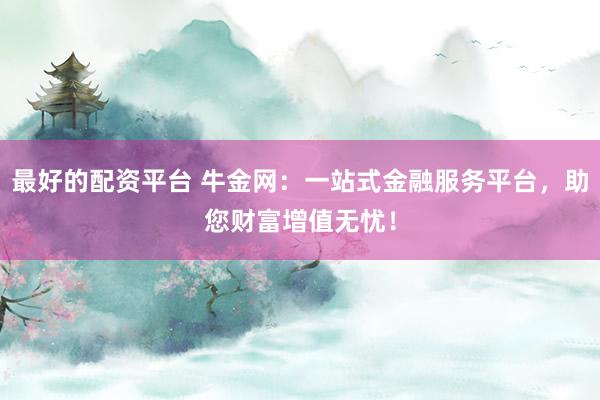 最好的配资平台 牛金网:一站式金融服务平台,助您财富增值无忧!