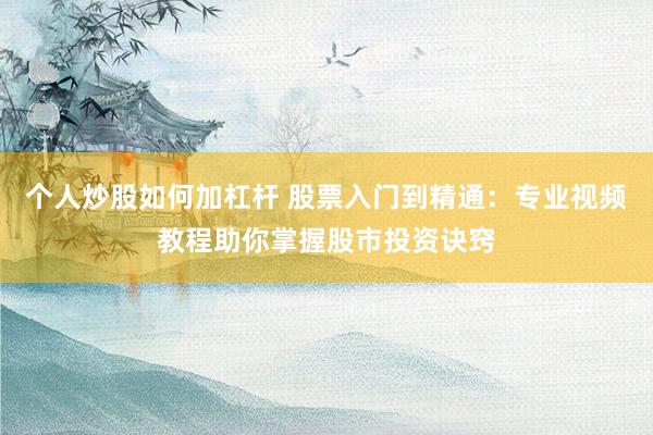 个人炒股如何加杠杆 股票入门到精通：专业视频教程助你掌握股市投资诀窍