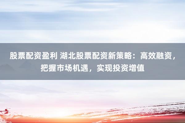 股票配资盈利 湖北股票配资新策略：高效融资，把握市场机遇，实现投资增值